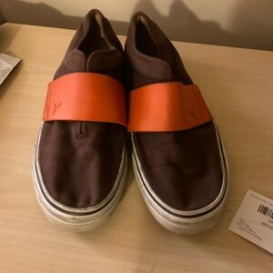 Puma Brown Slip-On Shoes with Orange Strap